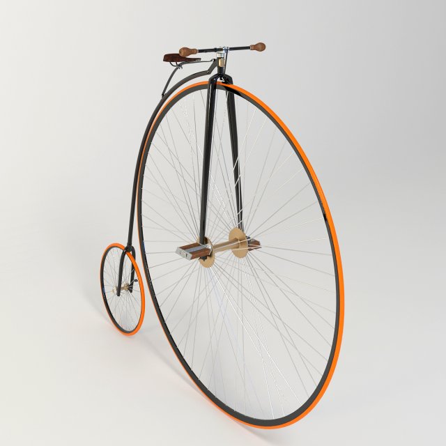 penny farthing bicycle 3D Модель .c4d .max .obj .3ds .fbx .stl .blend 