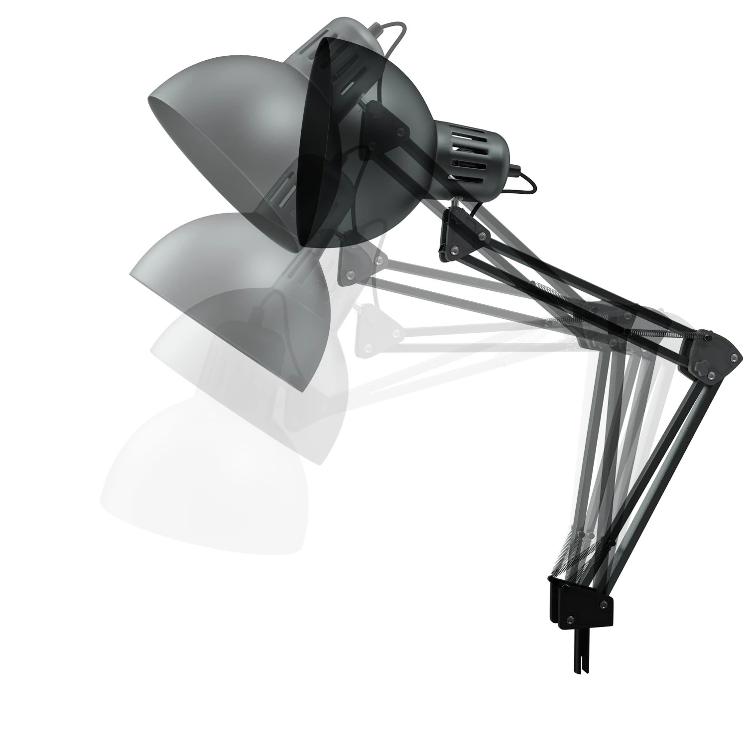 retro desk lamp riged 3D Model .c4d .max .obj .3ds .fbx .stl .blend 