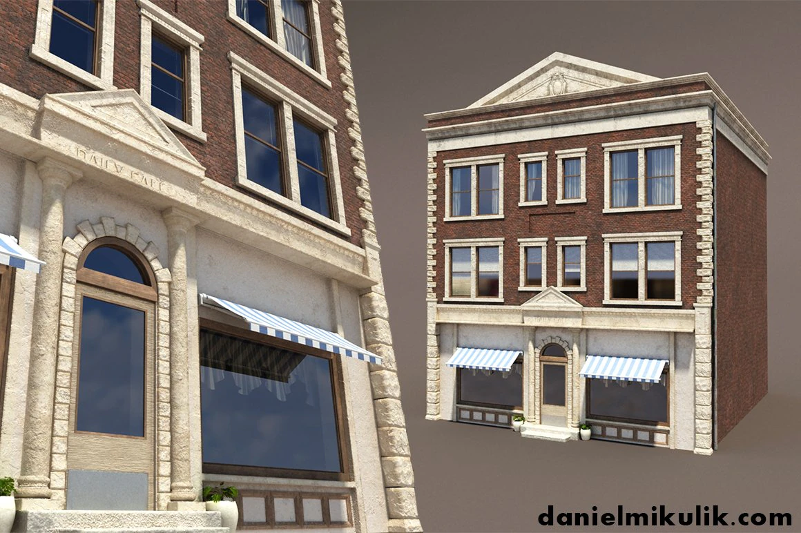 apartment building 156 low poly 3D Model .c4d .max .obj .3ds .fbx .stl .blend 
