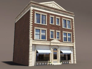 apartment building 156 low poly 3D Model