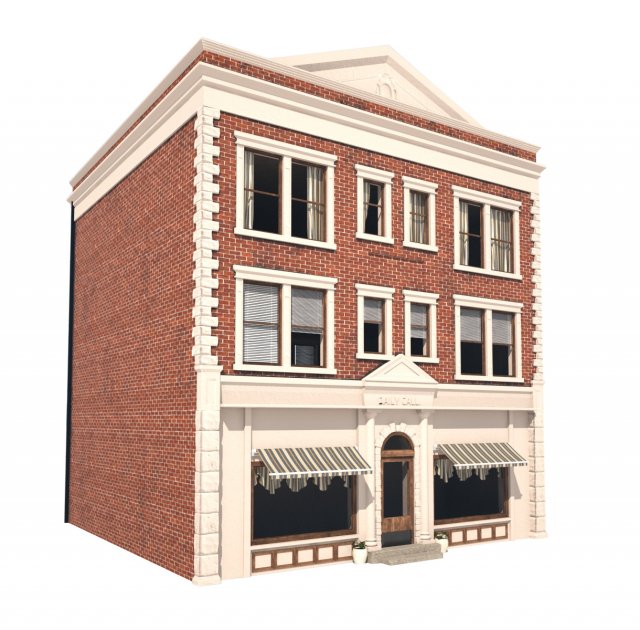 apartment building 157 low poly 3D Model .c4d .max .obj .3ds .fbx .stl .blend 