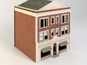 apartment building 157 low poly 3D Model