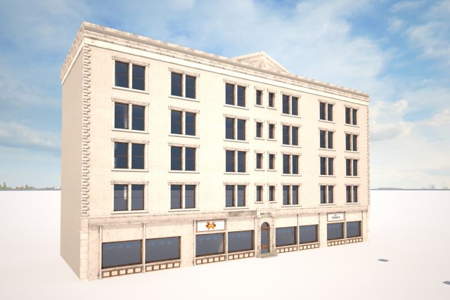 apartment building 158 low poly 3D 모델 .c4d .max .obj .3ds .fbx .stl .blend 