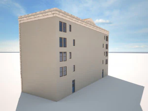 apartment building 158 low poly 3D Model