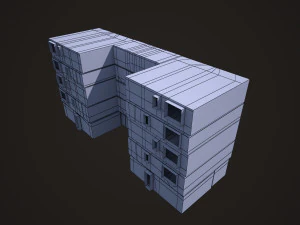 apartment building 158 low poly 3D Model
