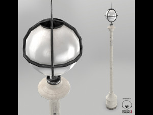 retro street lamp low poly Model 3D