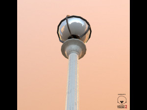 retro street lamp low poly Model 3D