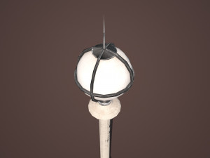 retro street lamp low poly Model 3D