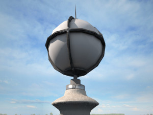 retro street lamp low poly Model 3D
