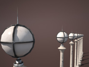retro street lamp low poly Model 3D