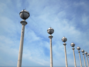 retro street lamp low poly Model 3D