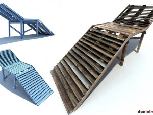 escadas de madeira antigas Modelo 3D