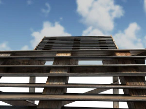 old wood stairs 3D Model