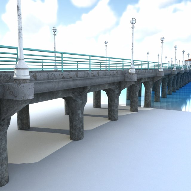 manhattan beach pier Modello 3D .c4d .max .obj .3ds .fbx .stl .blend 