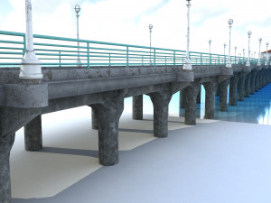 manhattan beach pier 3D Model