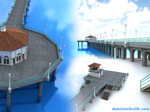manhattan beach pier Modello 3D