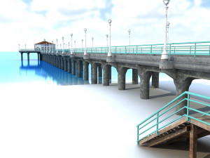 manhattan beach pier Modello 3D