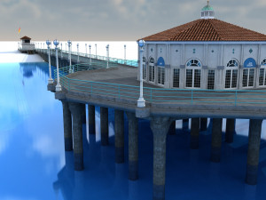 manhattan beach pier Modello 3D