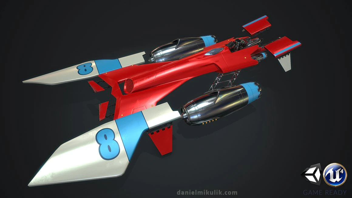 msracer low poly pbr 3D Model .c4d .max .obj .3ds .fbx .stl .blend 