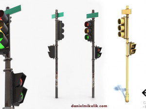 traffic light pbr textures 3D 模型