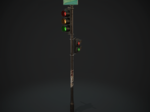 traffic light pbr textures Model 3D