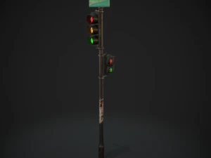 traffic light pbr textures 3D Model