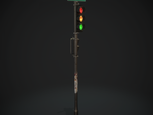 traffic light pbr textures Model 3D