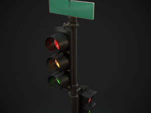 traffic light pbr textures 3D Model
