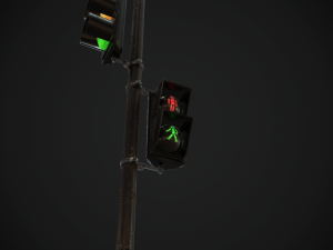 traffic light pbr textures Model 3D