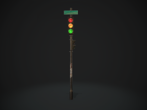 traffic light pbr textures Model 3D