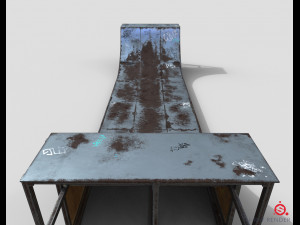 huge skate pipe pbr textures 3D Модель