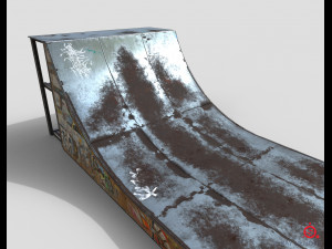 huge skate pipe pbr textures 3D Модель