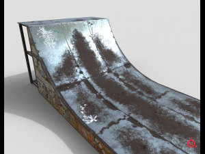 huge skate pipe pbr textures 3D Model