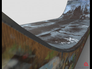 huge skate pipe pbr textures 3D Модель