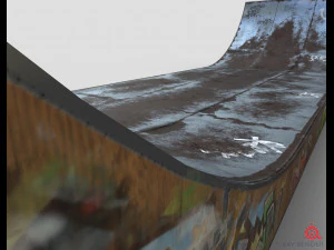huge skate pipe pbr textures 3D Model