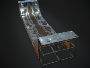 huge skate pipe pbr textures 3D Модель