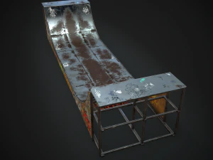 huge skate pipe pbr textures 3D Model