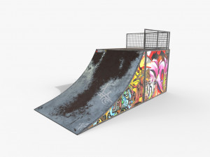 small skate ramp pbr textures Modello 3D