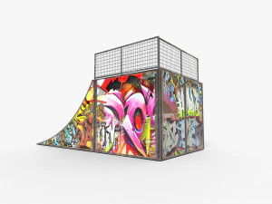 small skate ramp pbr textures 3D Model