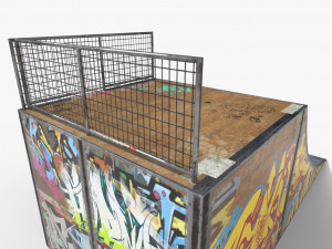 small skate ramp pbr textures Modello 3D
