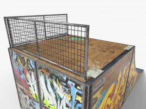 small skate ramp pbr textures 3D Model