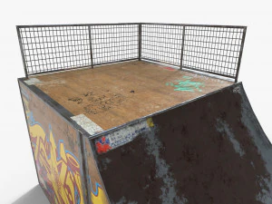 small skate ramp pbr textures 3D Model