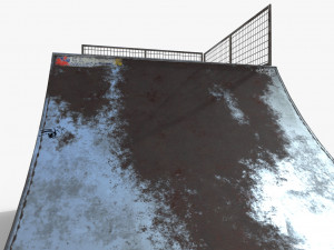 small skate ramp pbr textures Modello 3D