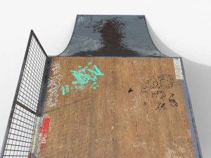small skate ramp pbr textures 3D Model
