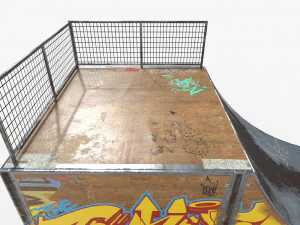 small skate ramp pbr textures 3D Model