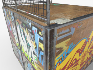 small skate ramp pbr textures Modello 3D