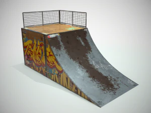 small skate ramp pbr textures 3D Model