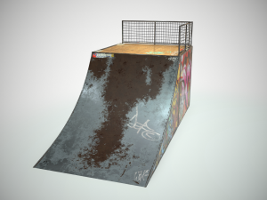 small skate ramp pbr textures Modello 3D