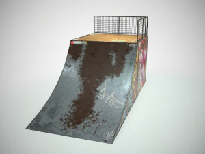 small skate ramp pbr textures 3D Model