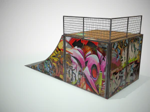 small skate ramp pbr textures 3D Model